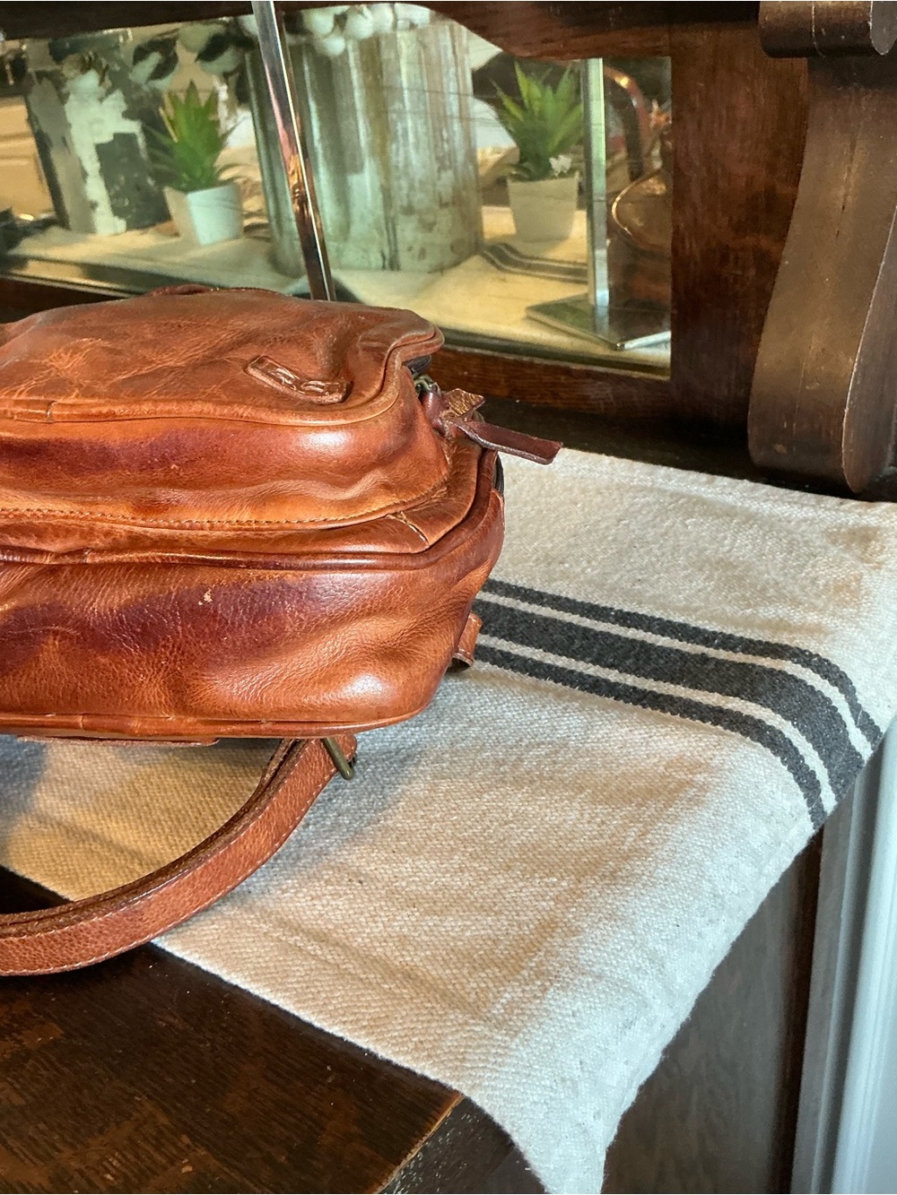 Bed Stu Leather Dominque Backpack Cognac DD Retail $235 - Picture 11 of 14